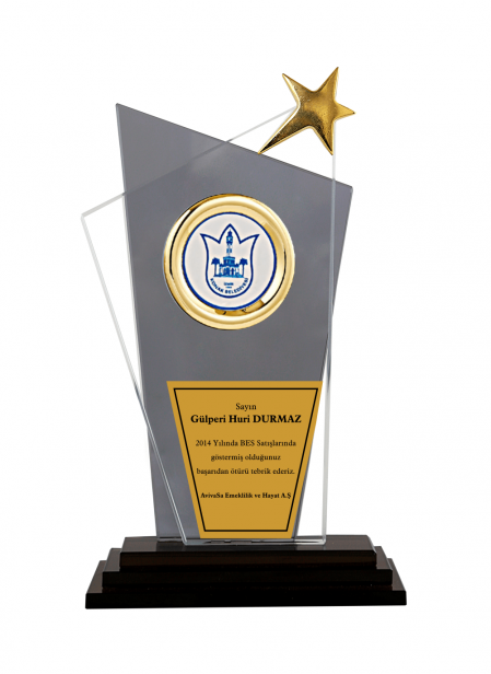 Kristal Plaket 27 cm