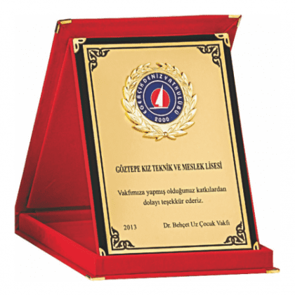 Kadife Kutulu Albüm Plaket 15x20 cm
