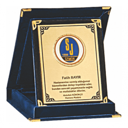 Kadife Kutulu Albüm Plaket 9x12 cm