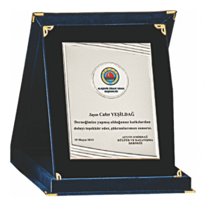 Kadife Kutulu Albüm Plaket 15x20 cm