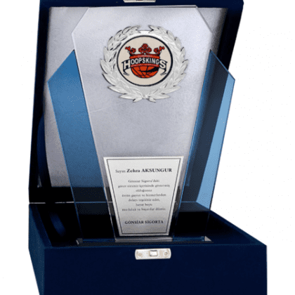 Kadife Kutulu Kristal Plaket 27 cm