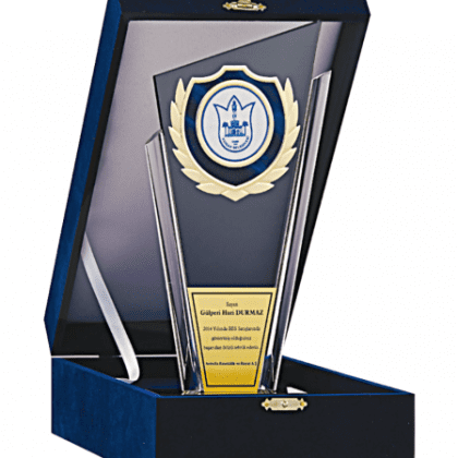 Kadife Kutulu Kristal Plaket 27 cm